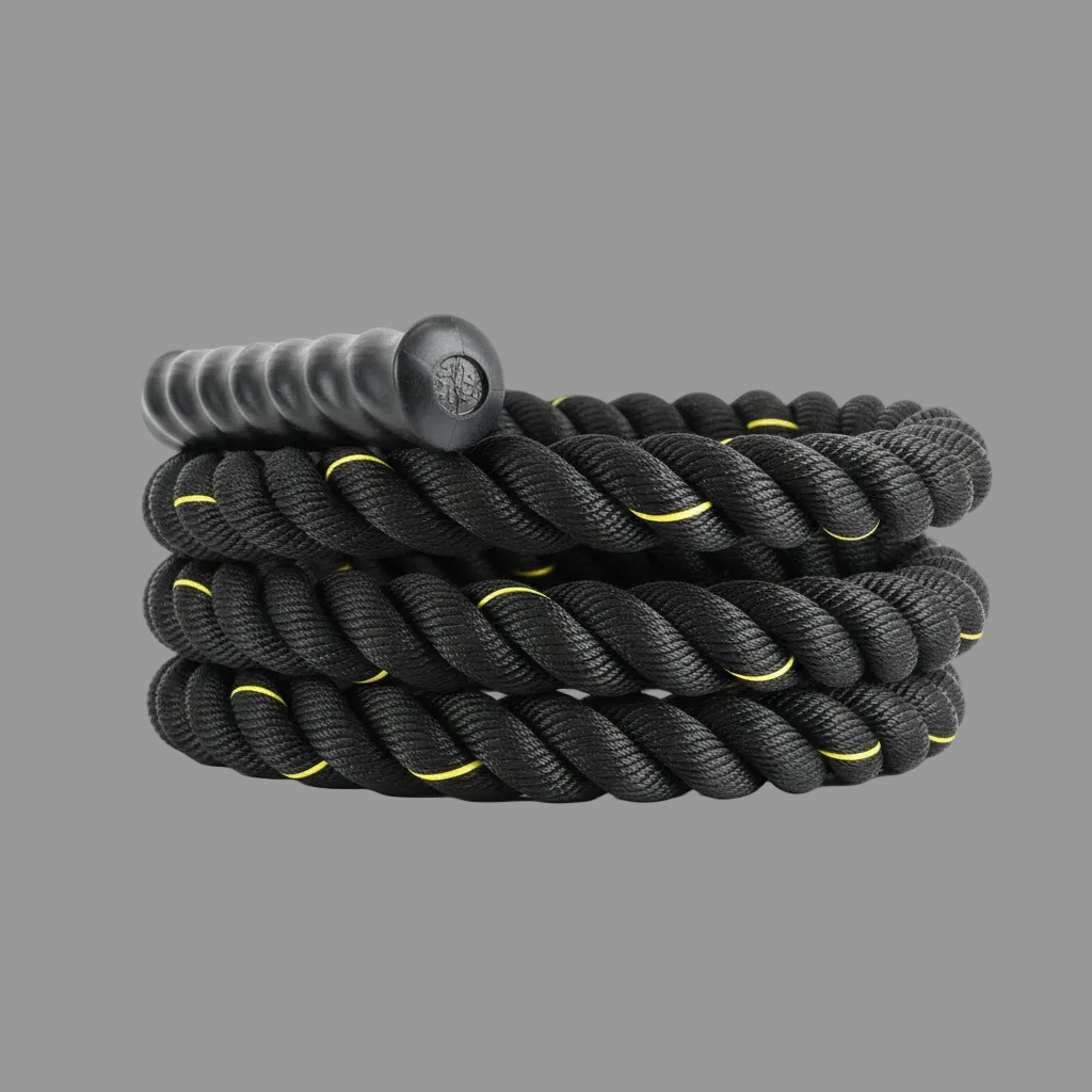 Battle Rope Coil with Yellow Accents