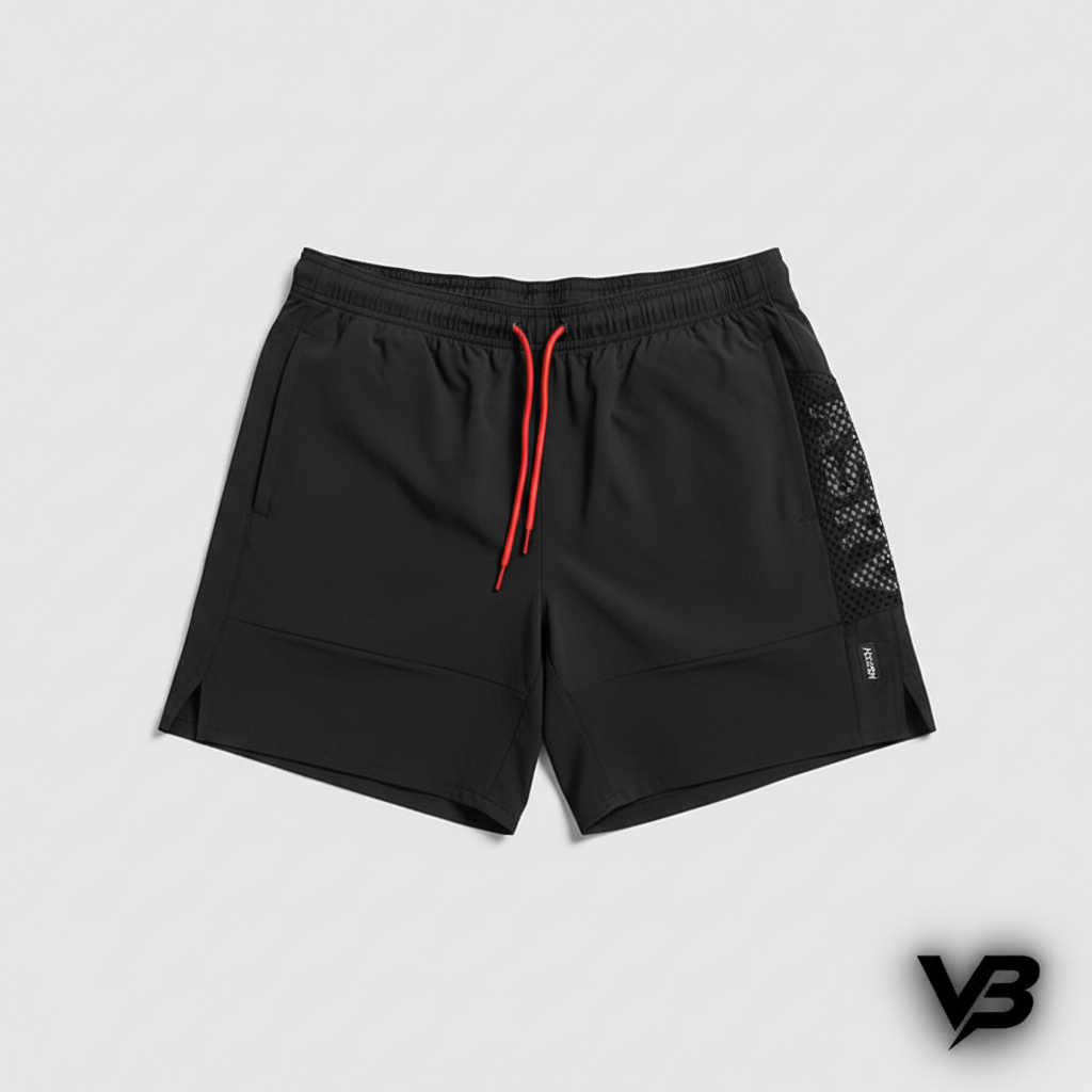 Black Shorts Flat Lay