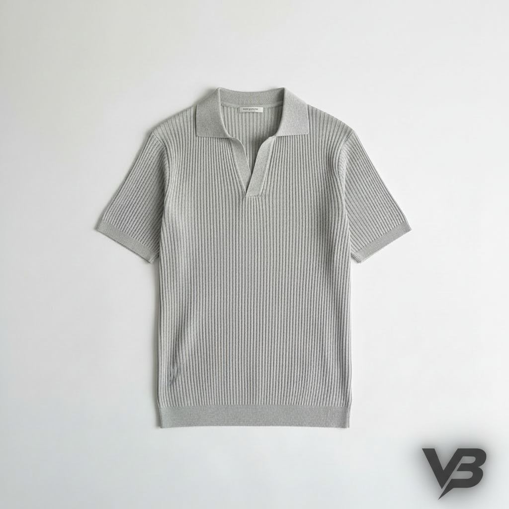 Grey polo with VB logo