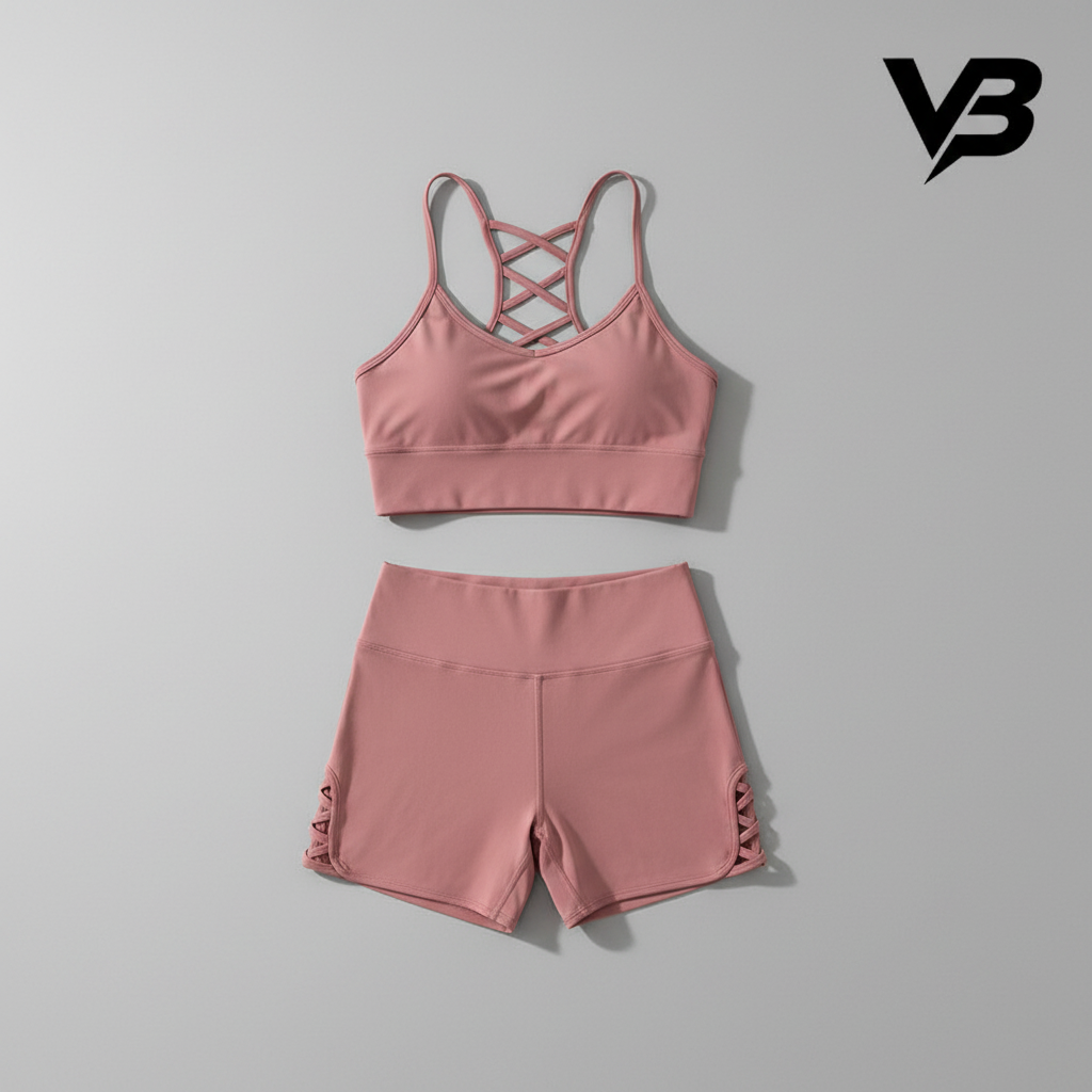Pink athletic set with strappy back - 1024x1024