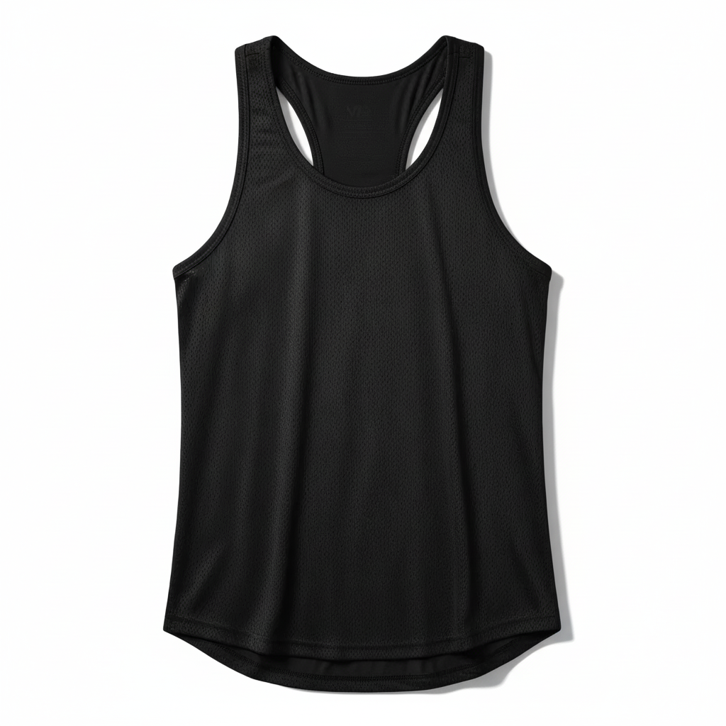 Studio black tank top with shadows